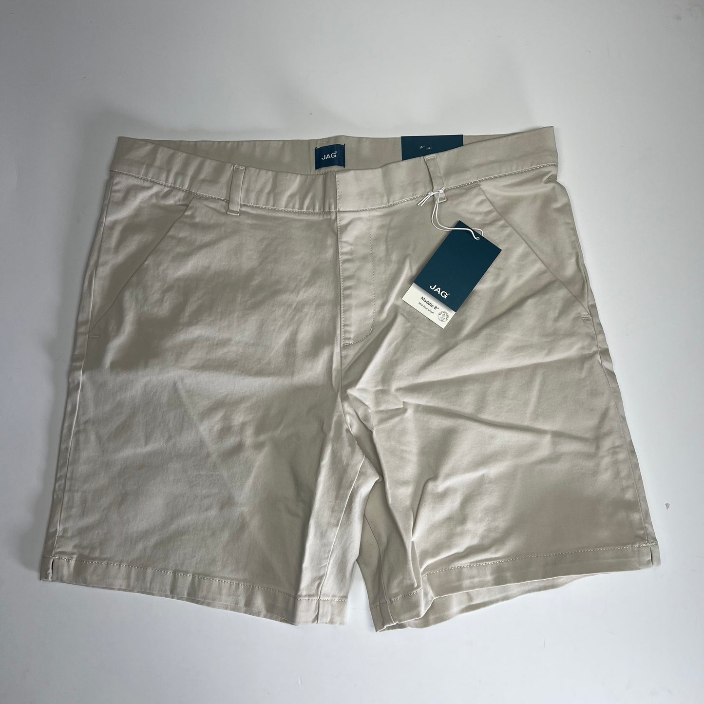 JAG Maddie 8" Pull-on Smoothing Shorts Women's Sz 16 Stone J4314AWL617