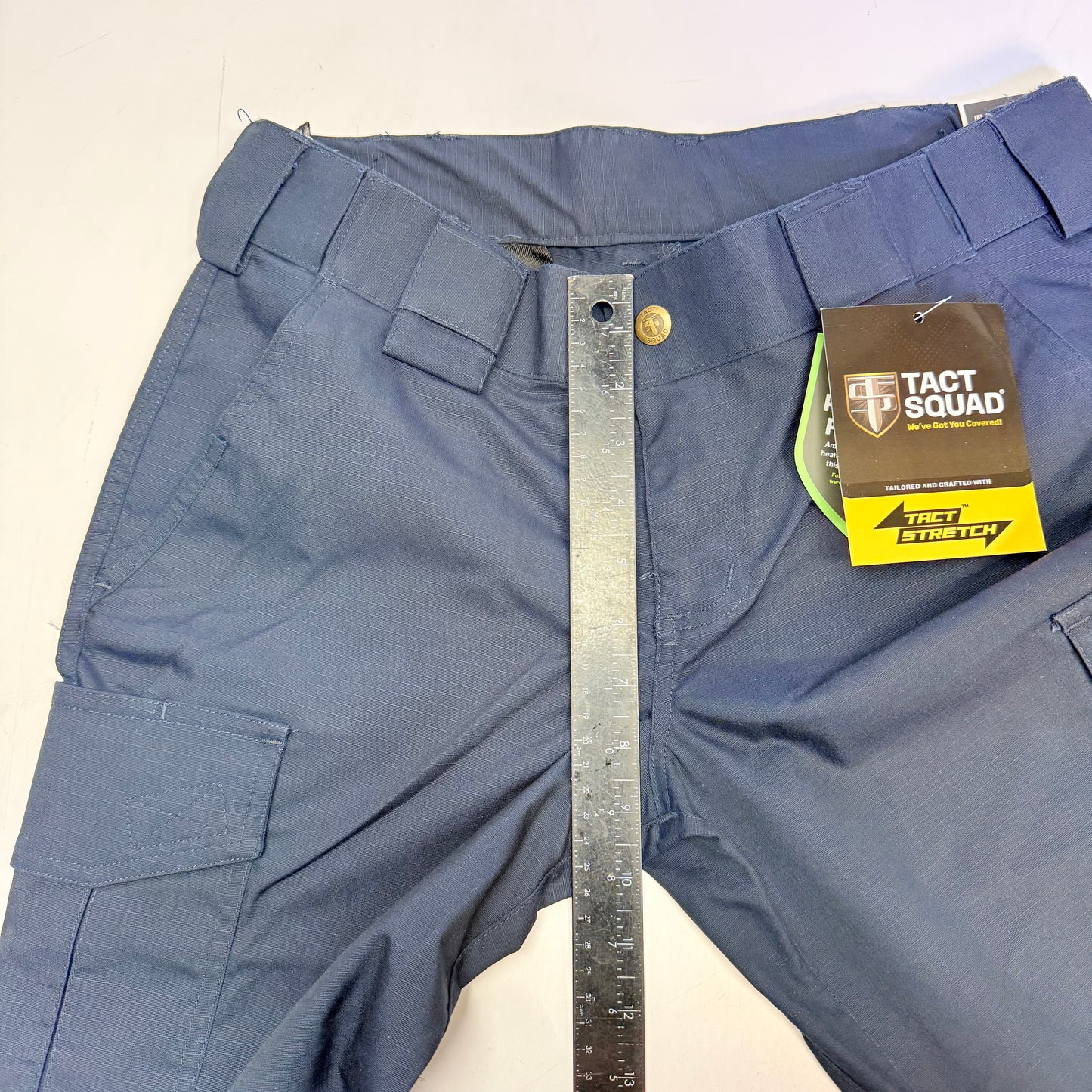 TACT SQUAD Tact Stretch Mini Ripstop Trouser Poly/Cotton Men's Sz 8 Dk Navy T7511