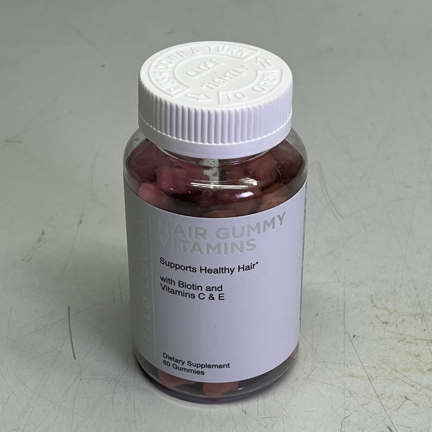 HELLO LOVELY  (2 PACK, 30 SERVINGS EACH) Gummy Hair Vitamins 60 Tablets BB 03/27