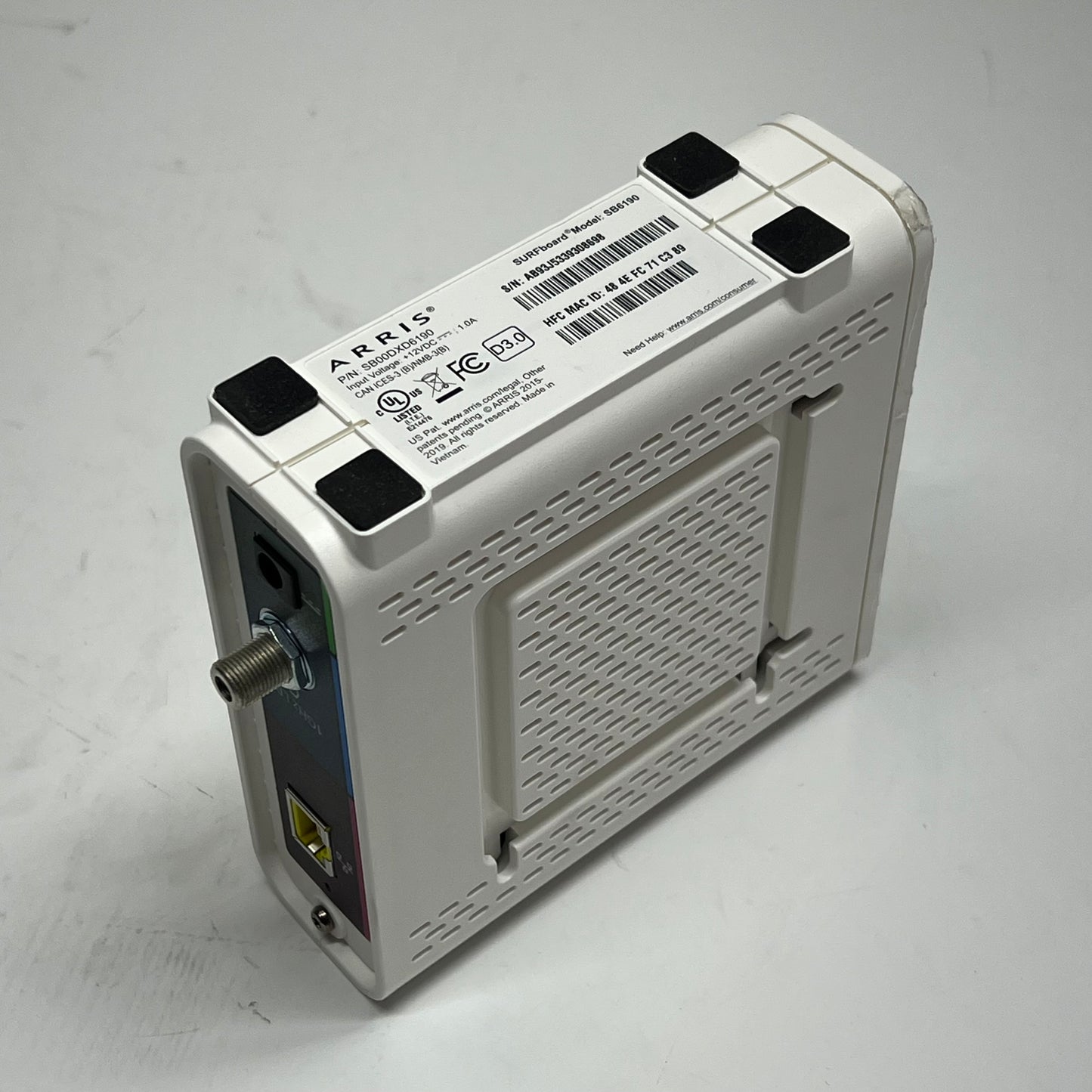 ARRIS Refurbished Unit Docsis 3.0 Surfboard Modem  1.4 GPBS White SB6190-RB
