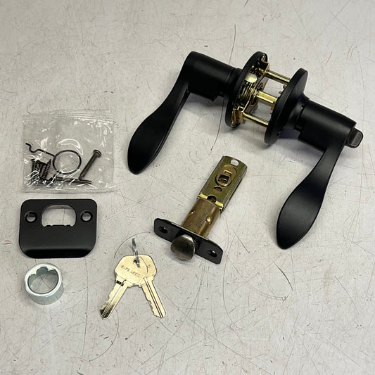 KWIKSET Safe Lock Layton Entry Levers  Adjust Backset Matte Black 9SL50000-124