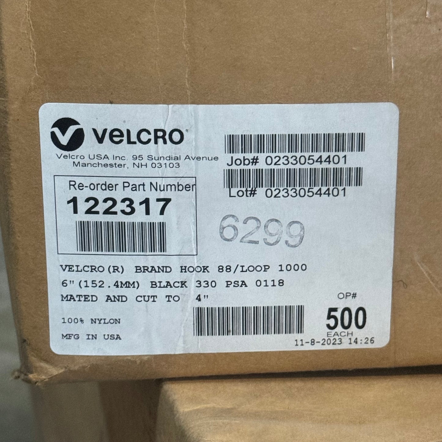 VELCRO (500 PACK) Velcro Sticky Sheets Size: 6”Lx4”W