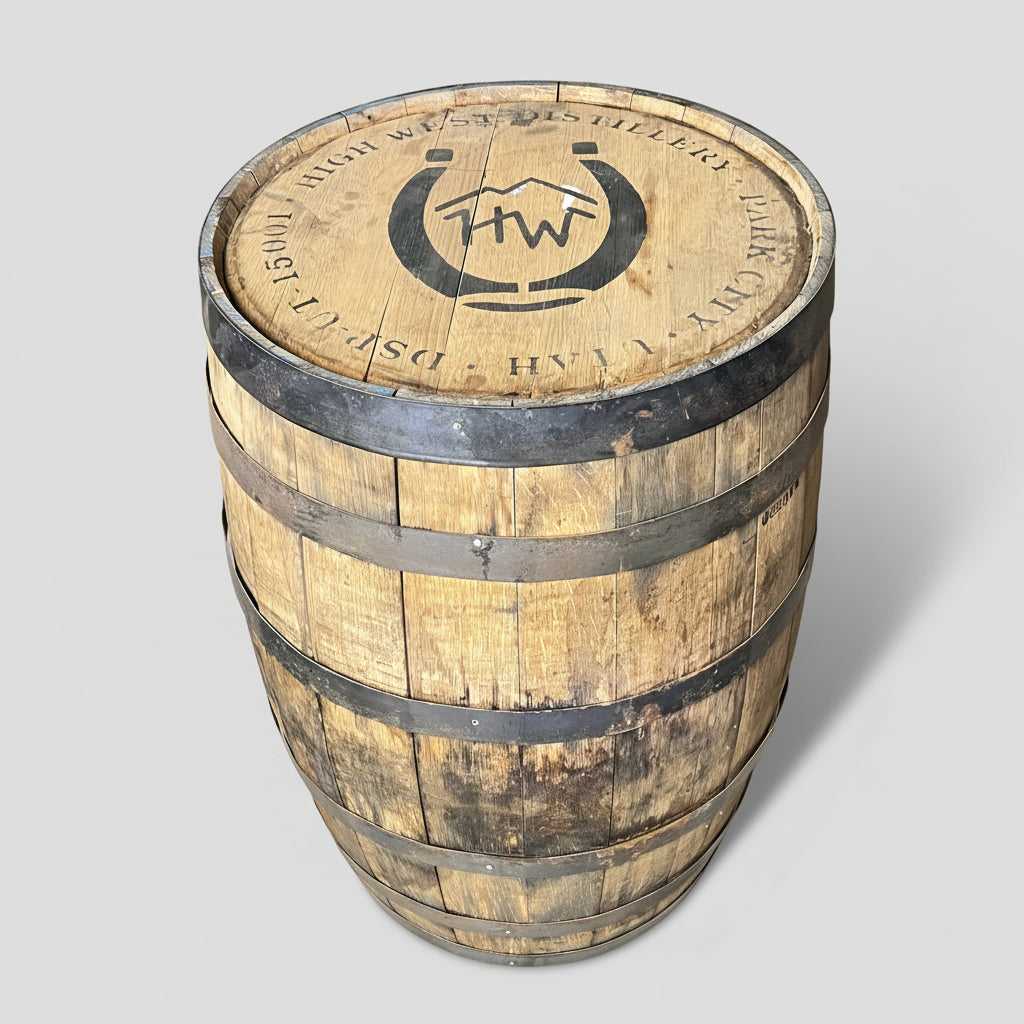 ZA@ HIGH WEST DISTILLERY Wooden Whiskey Barrel  30 Ga 35"x22"x22" Brown (Used)