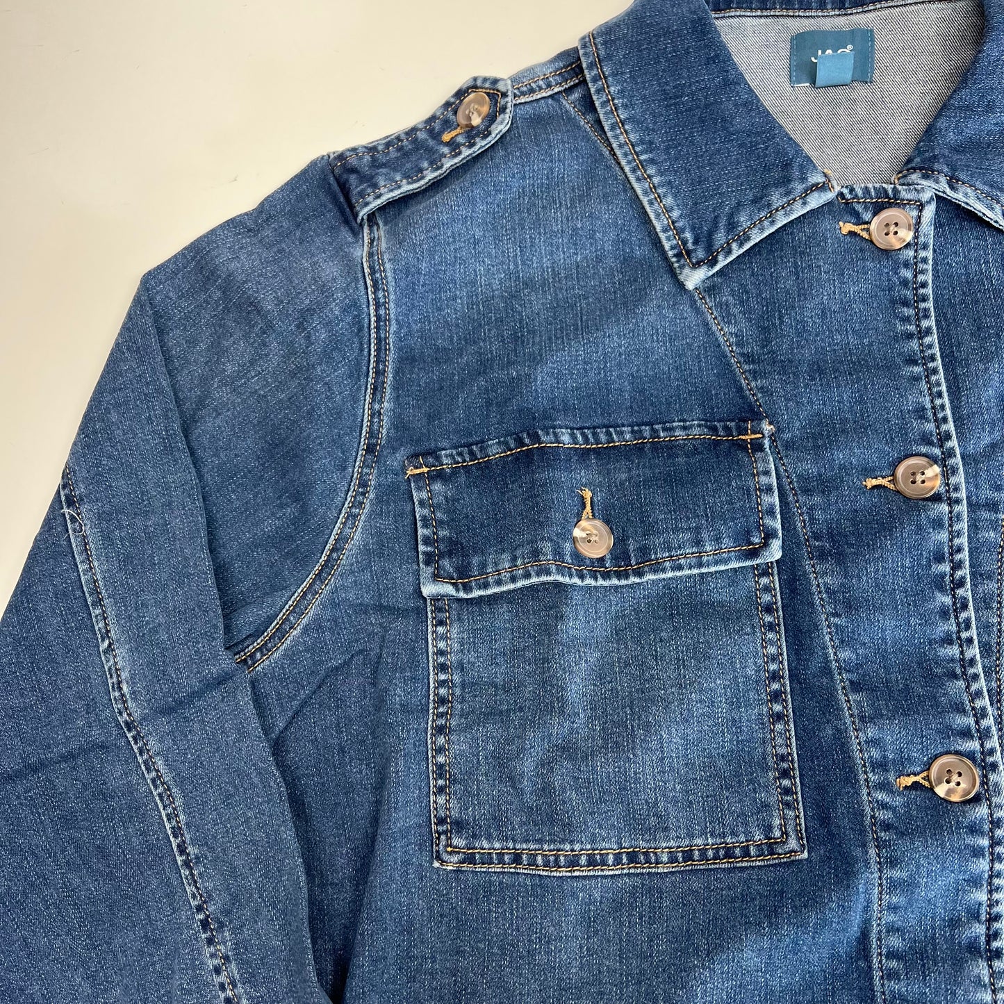 JAG Shaylie Denim Button Up Jacket Women's Sz L Harbor Blue  J8310SAP326