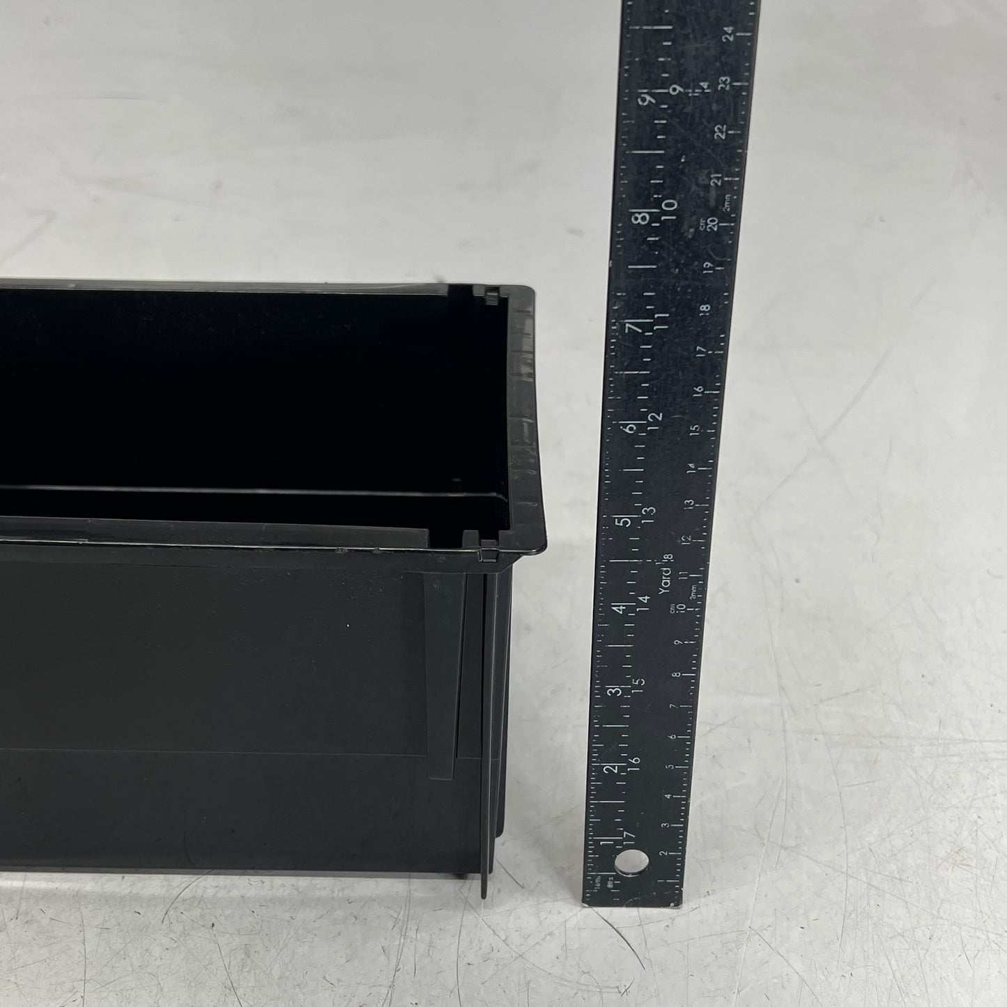IRIS  Plastic Slim Organizing Bins Modular Stacking  13"Lx6"Wx5"H Black 585573