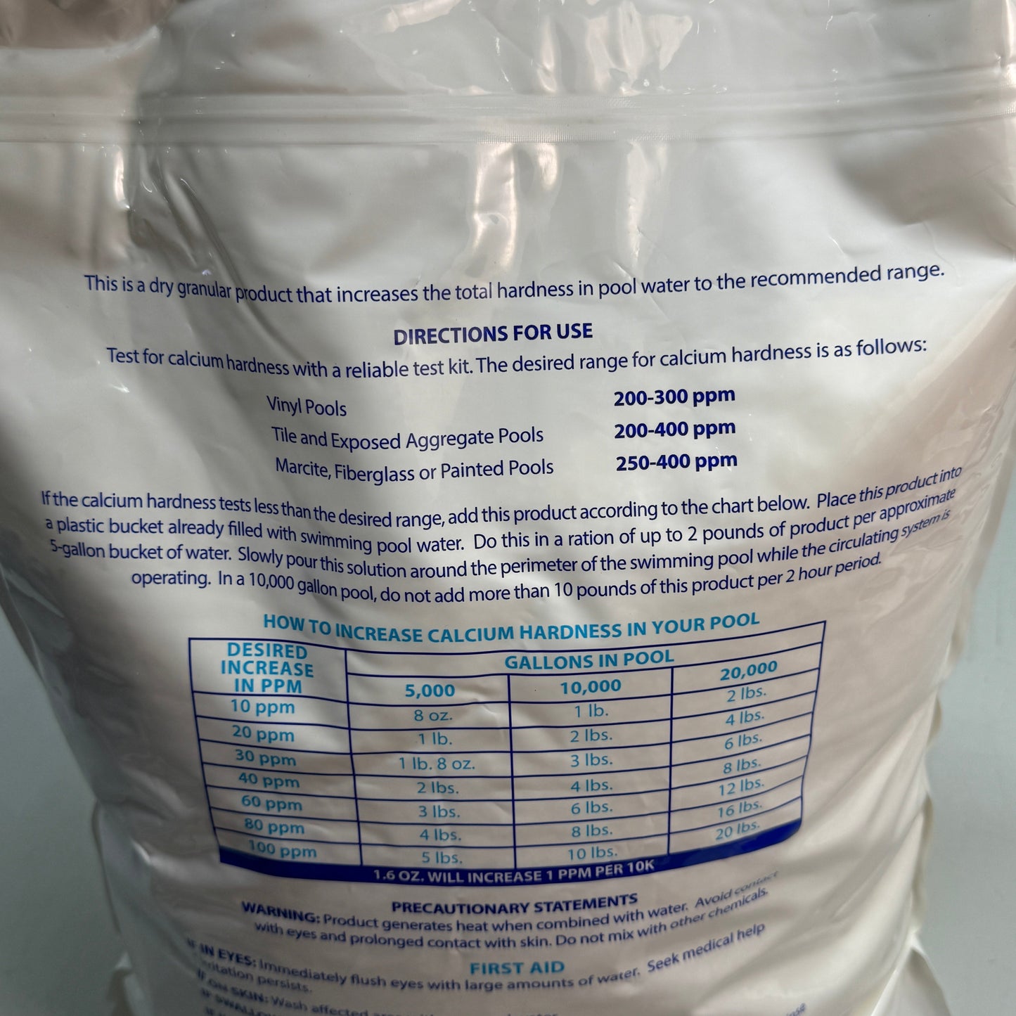 ZA@ ROBELLE (25 Lb Bag) Calcium Up Pool Water Balancer (Raises Hardness Levels) 2825B D