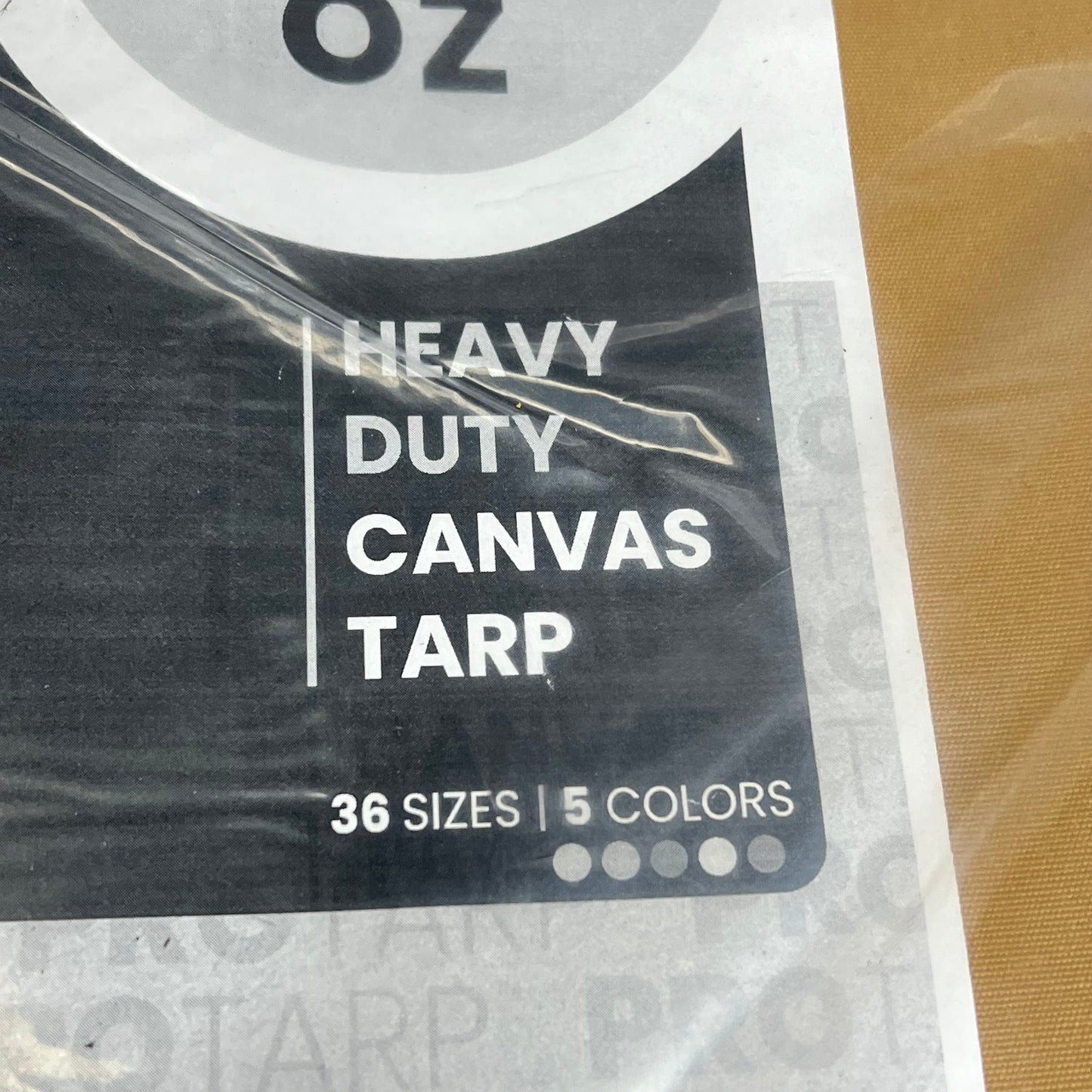 PROTARP Heavy Duty Canvas Tarp UV Resistant 14oz 12'x16' Tan PT-305-12X16