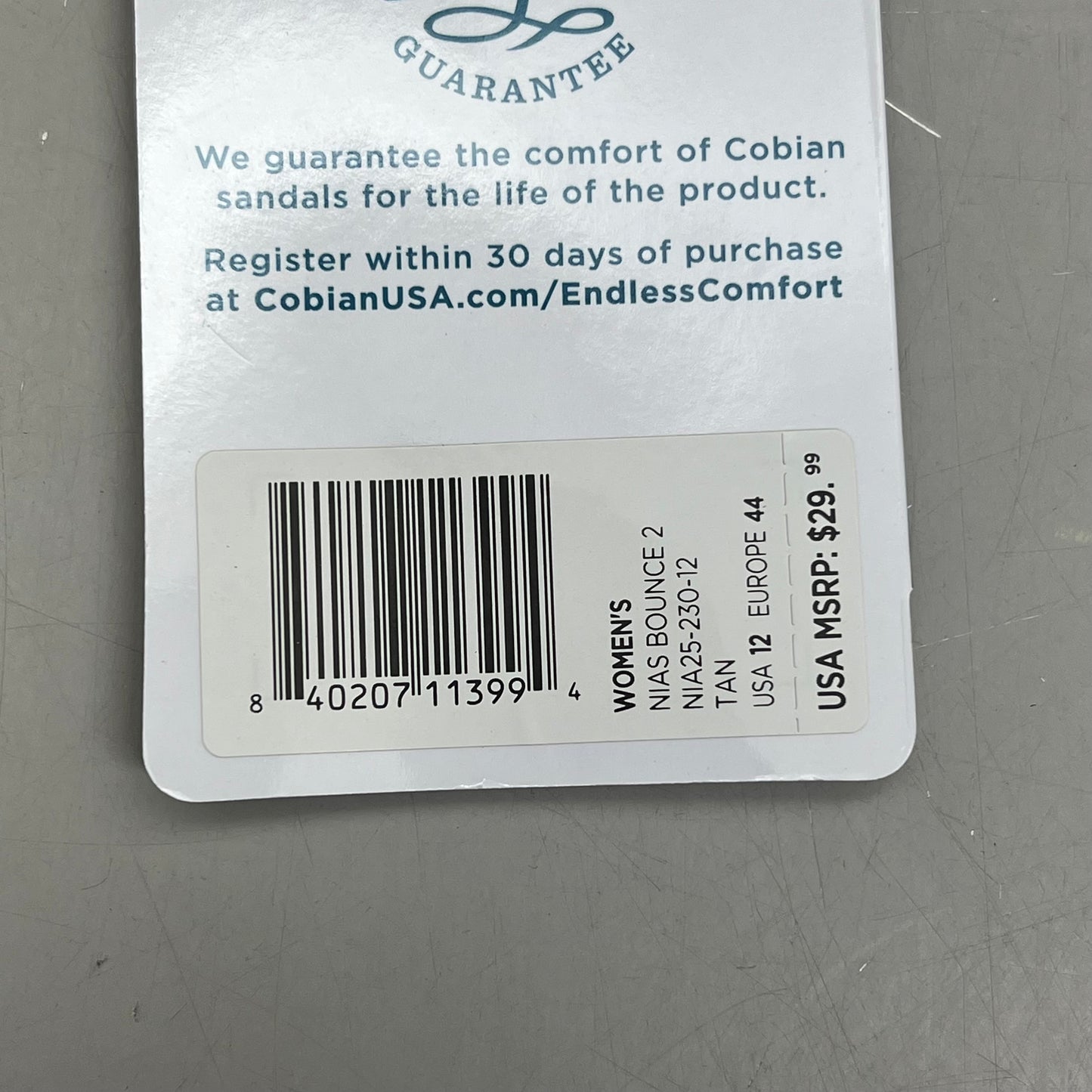 COBIAN Nia's Bounce 2 Synthetic Leather Sandals Women's Sz 12, EU 44 Tan NIA25-230-12