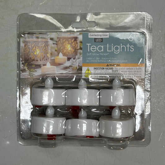 EVERLASTING GLOW (4 PACK, 6 LIGHTS EACH) LED Tea Lights Soft Glow Flicker 23097