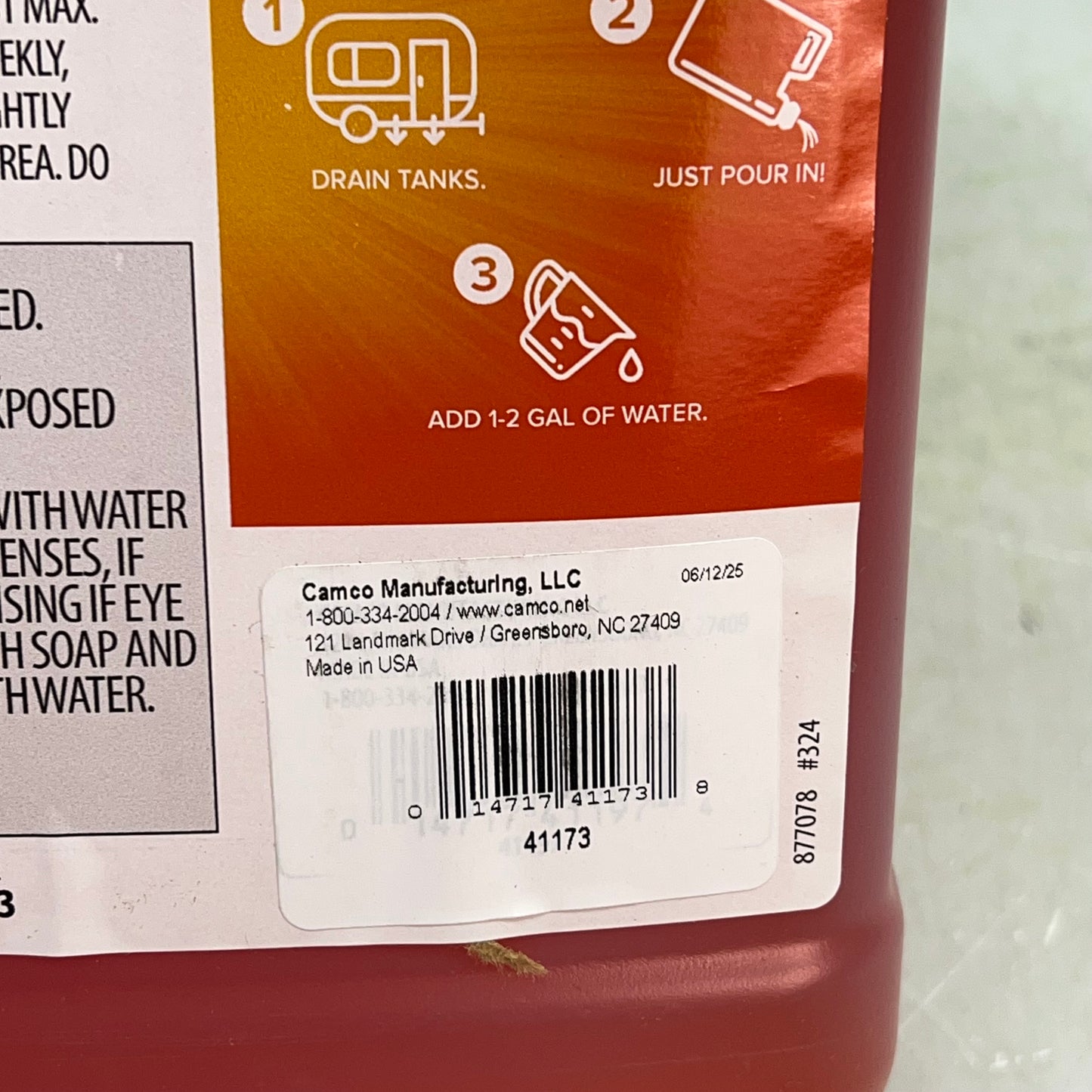 ZA@ ZA@ CAMCO TST MAX RV Liquid Toilet Treatment Citrus Scent 1 Gal Orange 41173