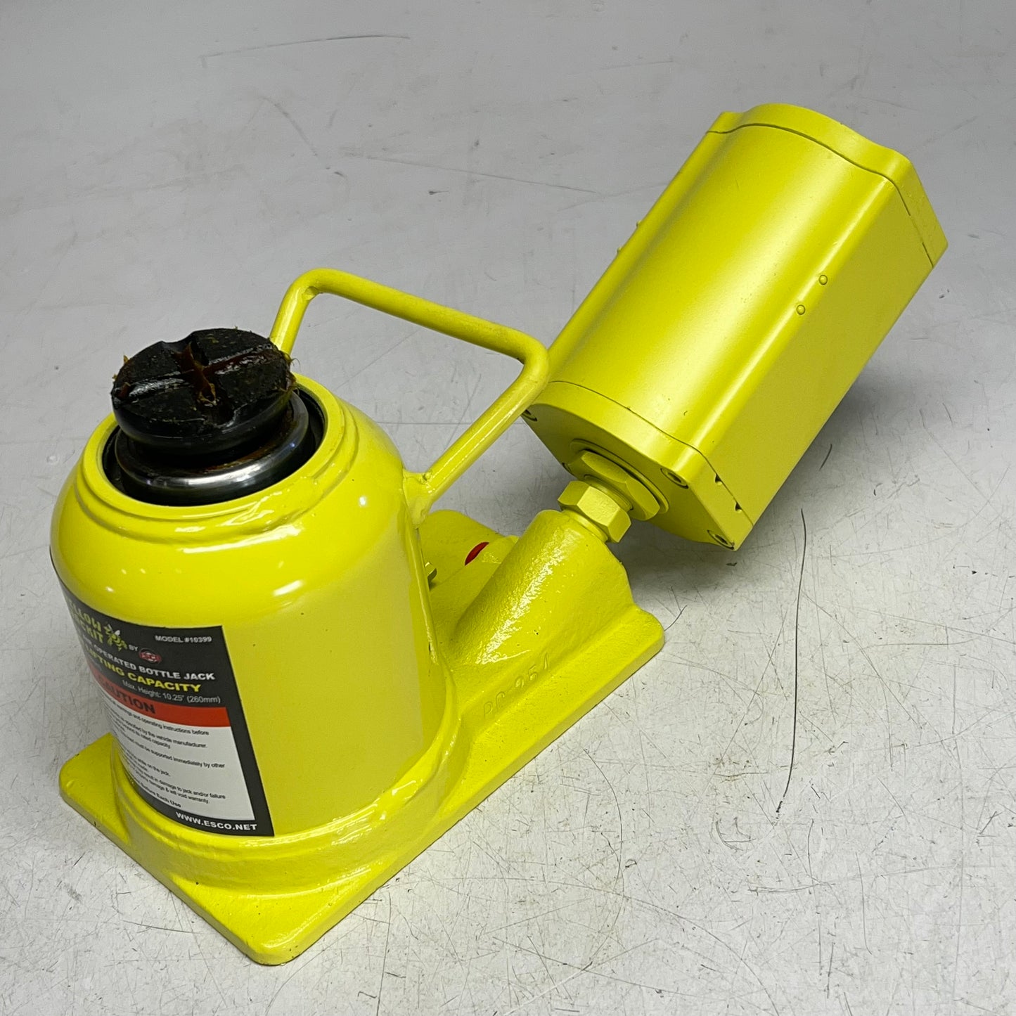 ESCO Yellow Jackit Air Hydraulic Shorty Bottle Jack 20 Ton Lifting Cap 10399
