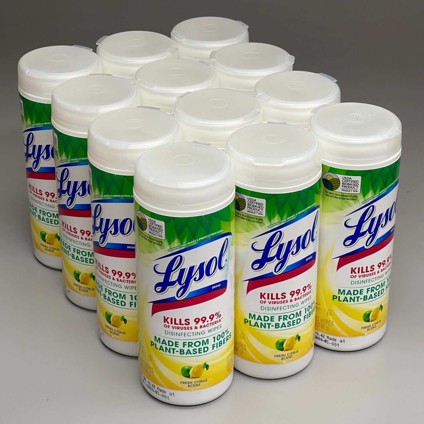 LYSOL 12-PACK! Disinfecting Wipes 30 Wet Wipes Each (360 Total) Fresh Citrus Scent 7 oz 3145077