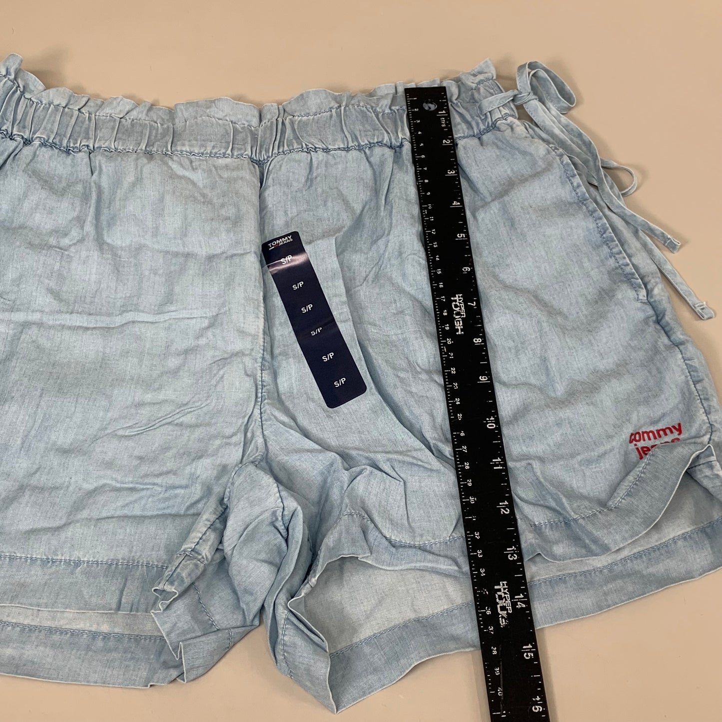 TOMMY HILFIGER JEANS Lyocell Shorts Side Ties Blue Women's SZ S/P