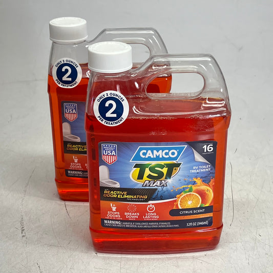 ZA@ CAMCO (2 PACK) Tst Max Rv Toilet Treatment Citrus Scent 32 fl oz Orange 41192