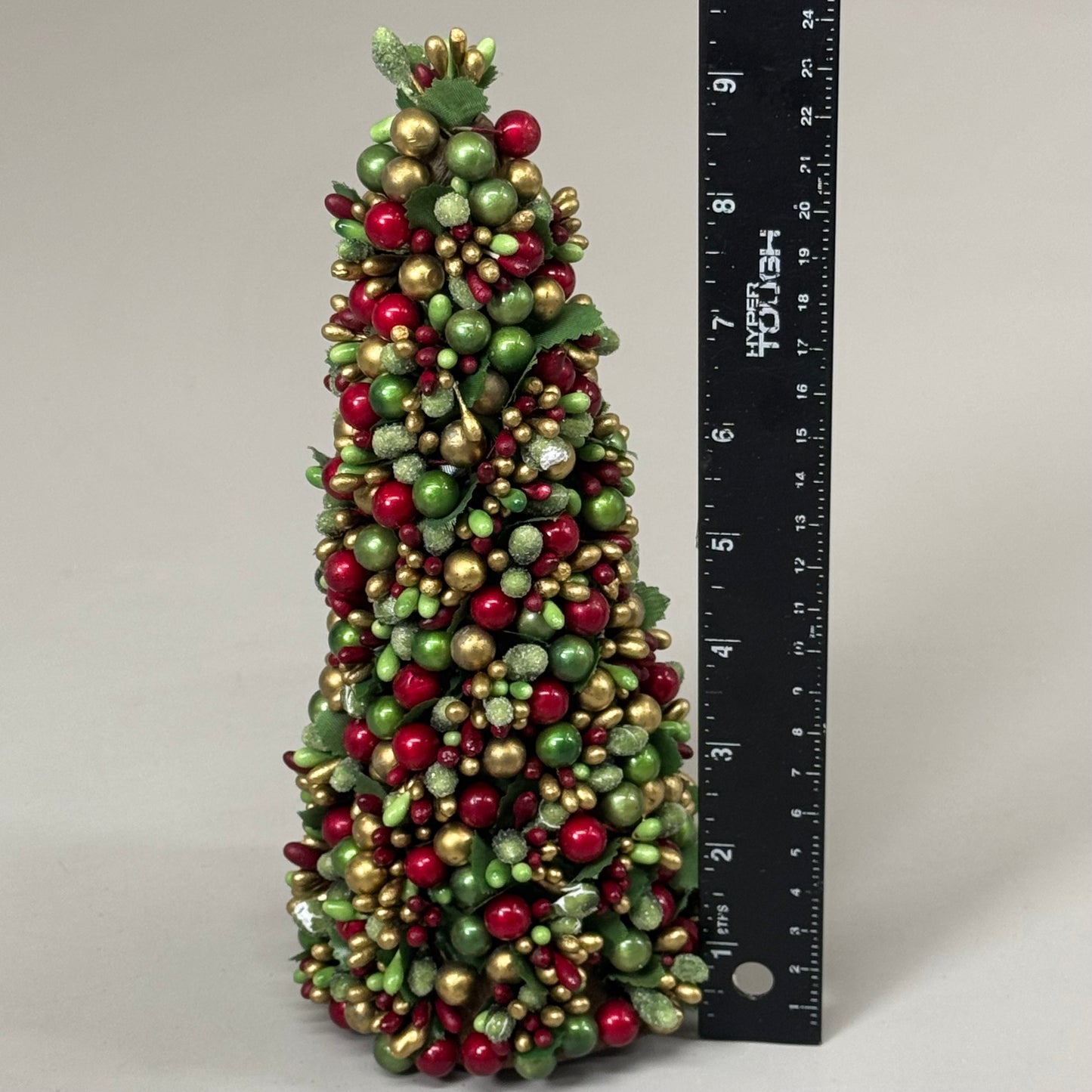 RAZ IMPORT (SET OF 2) Beaded Berry Cone Christmas Tree Decoration 12" 4410113