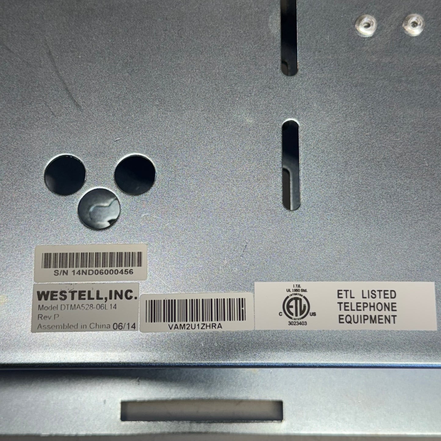 WESTELL Digital Termination Mounting Assembly Sz 17” L x 8.2” W x 2” H Gray