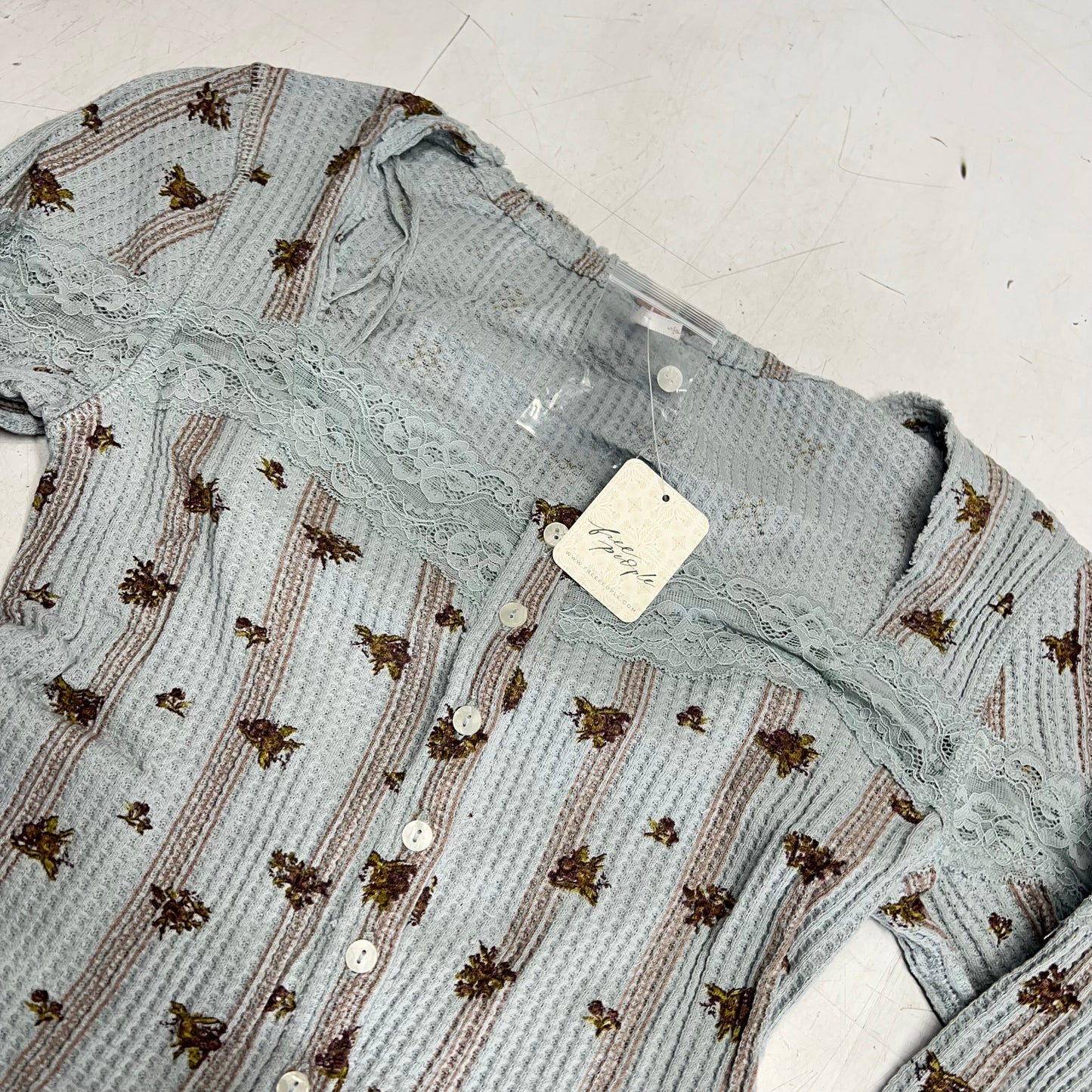 FREE PEOPLE Let's Party Cardi-print Women's Sz XS Pearl Blue Combo 103368767