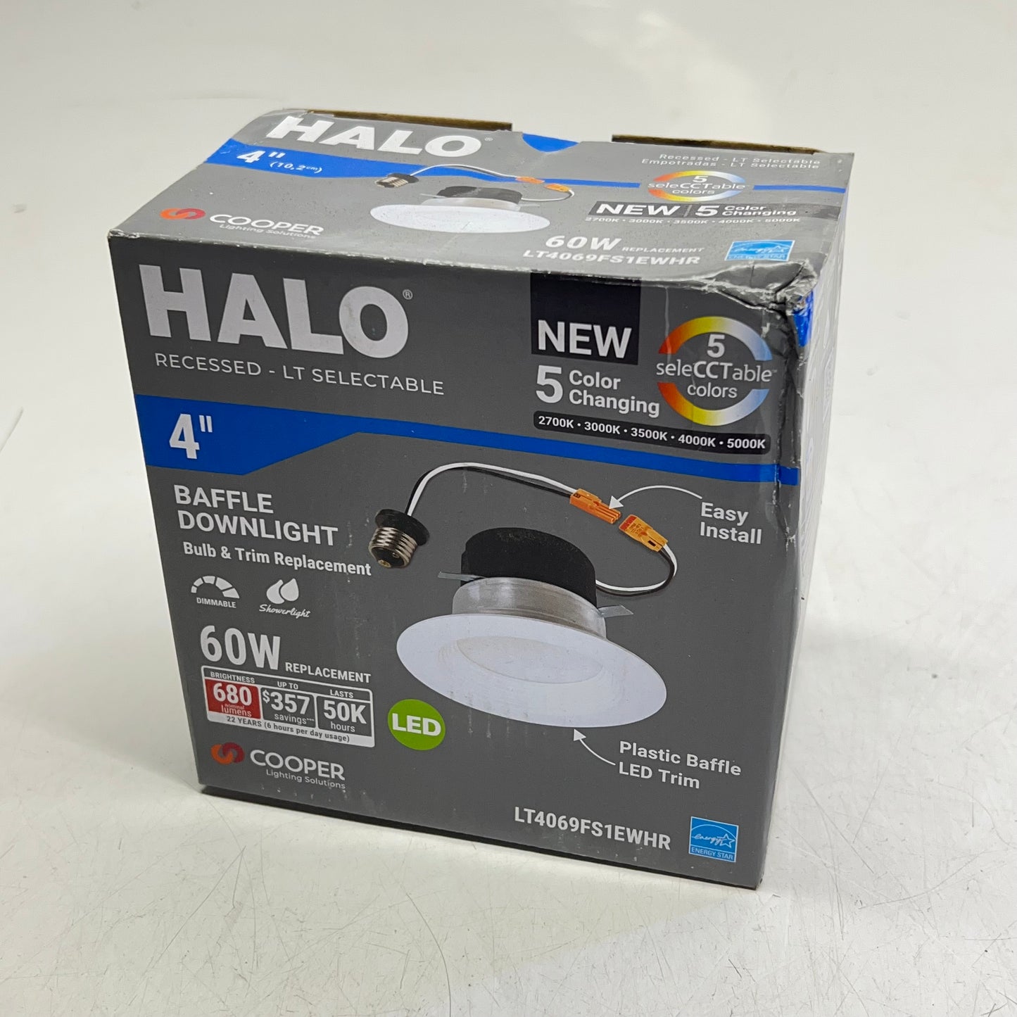 COOPER LIGHTING  (3 PACK) Baffle Downlight  4" White LT4069FS1EWHR (New Other)