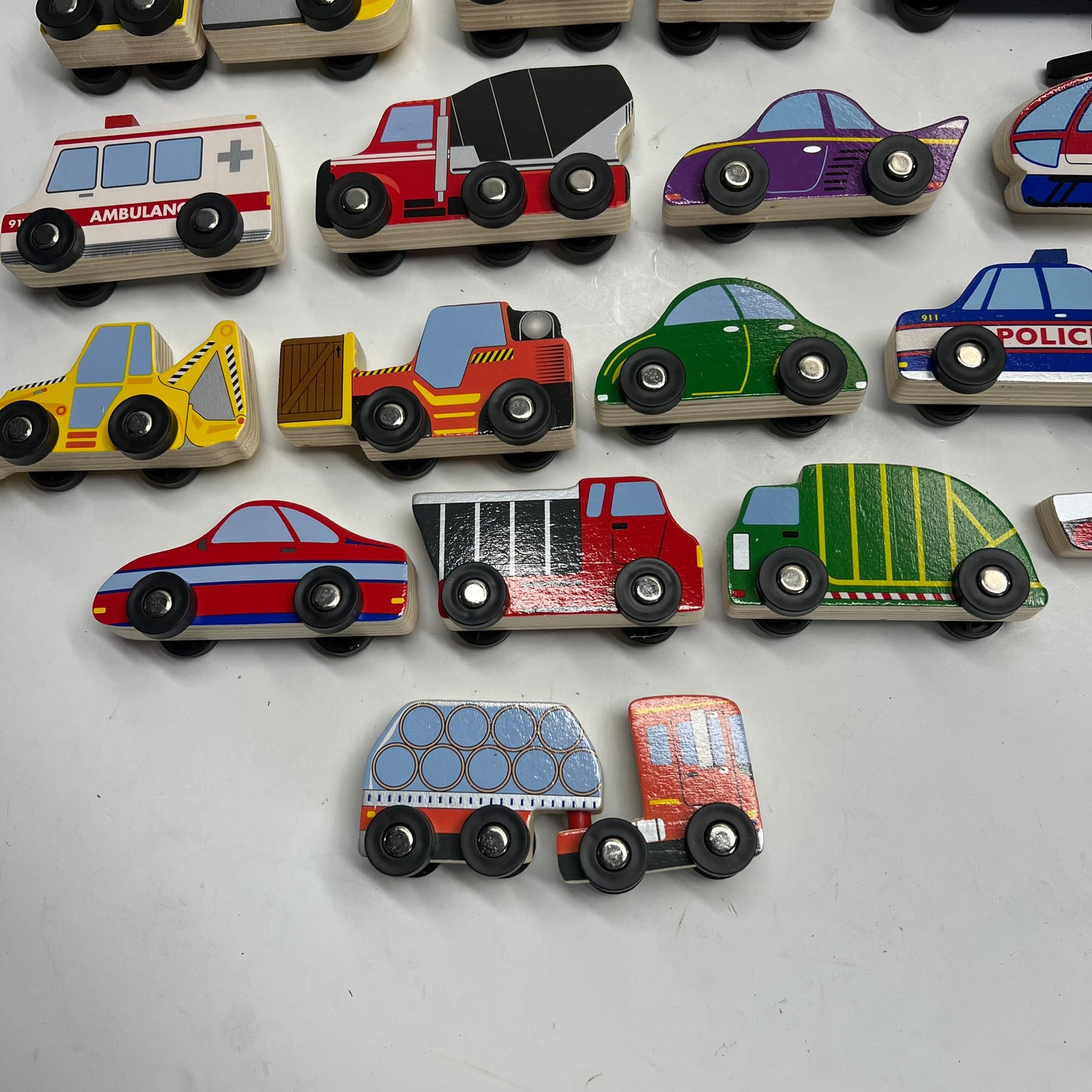 KAPLAN Wooden Assorted Transportation Set Cars, Trucks, & More 24 Piece 30981