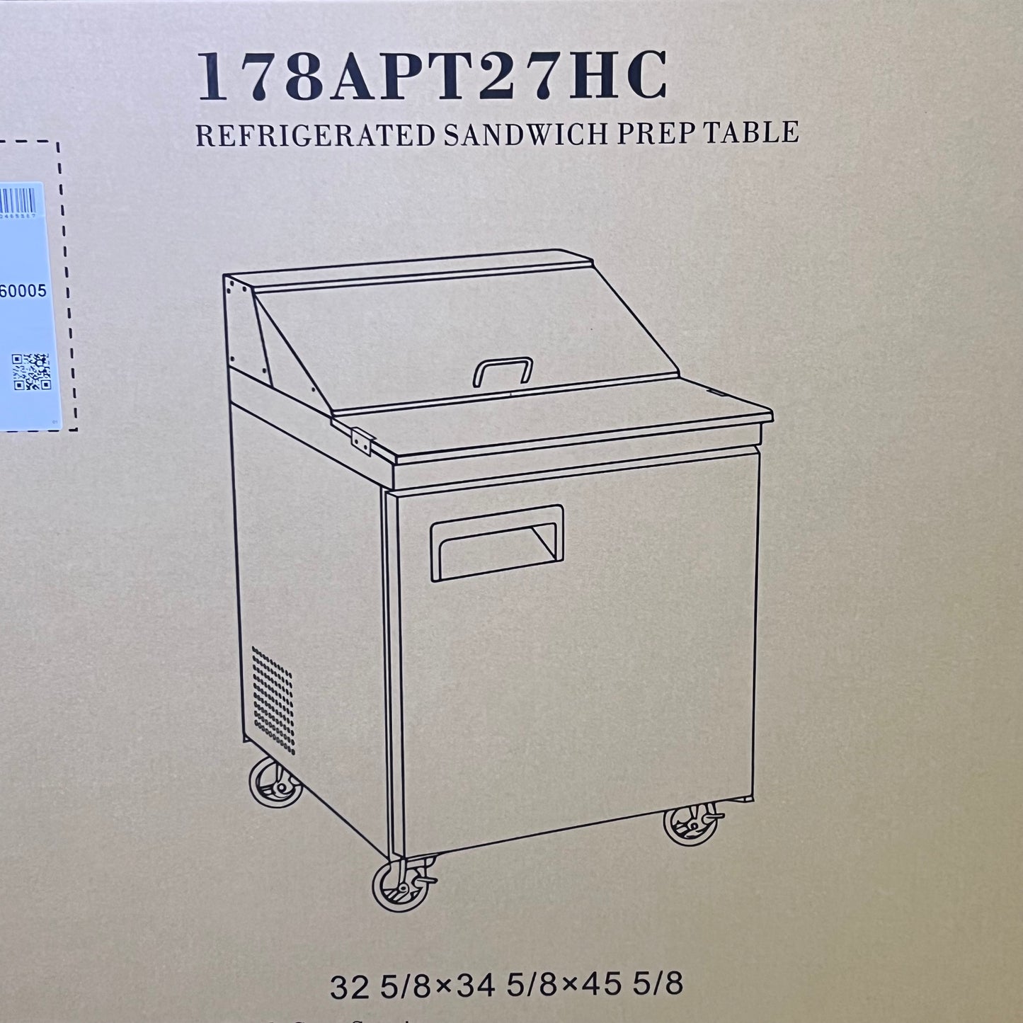 ZA@ AVANTCO 27" 1 Door Refrigerated Sandwich Prep Table 178APT27HC (New Other, Minor Damage)