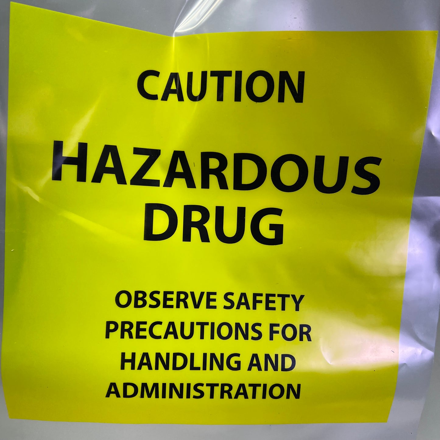 ZA@ LK PACKING  (100 PACK) Hazardous Drug Bags Zip Lock Top 12"x15" Clear/Yellow F41215HDB B