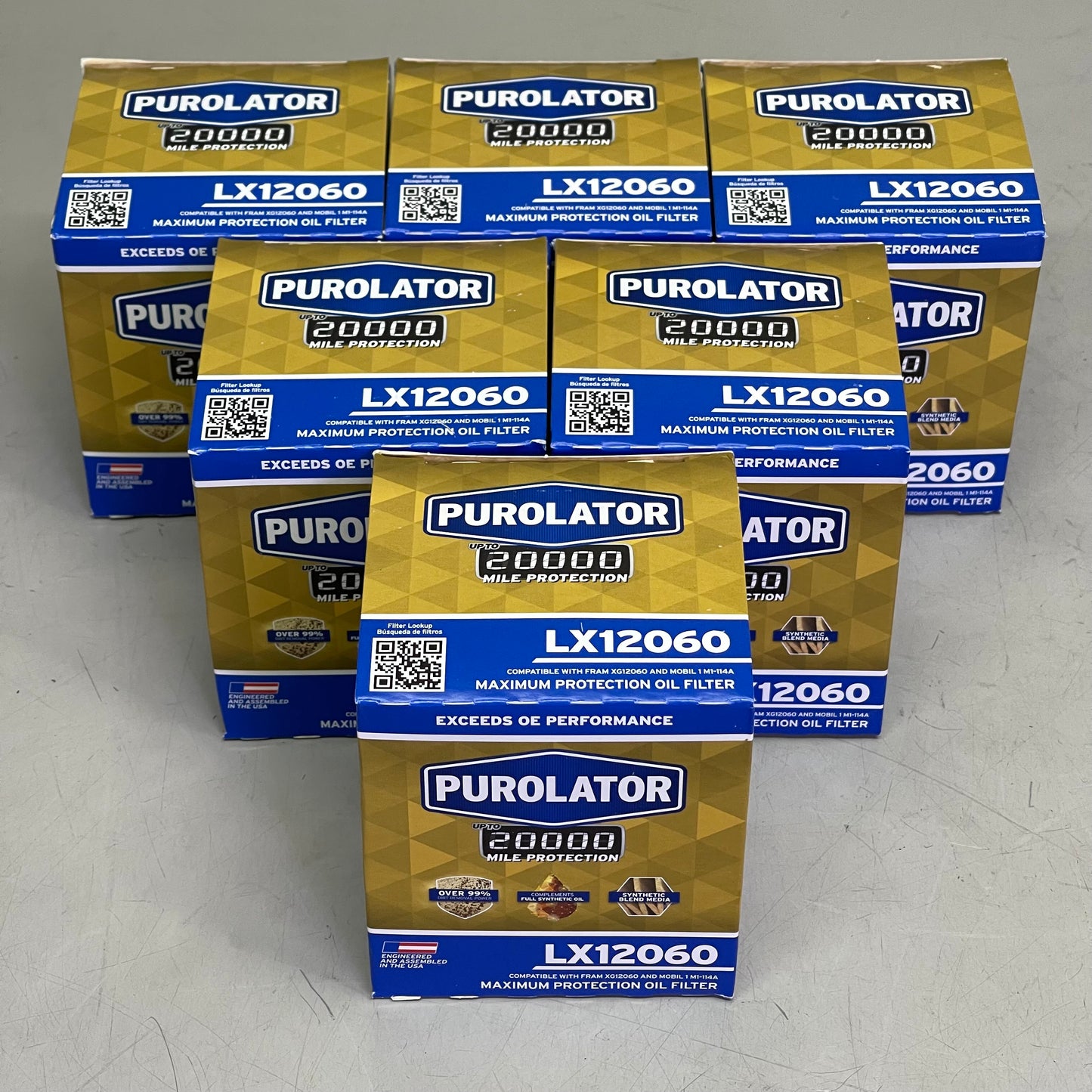 PUROLATOR (6 PACK) Maximum Protection Oil Filter 20000 Miles LX12060