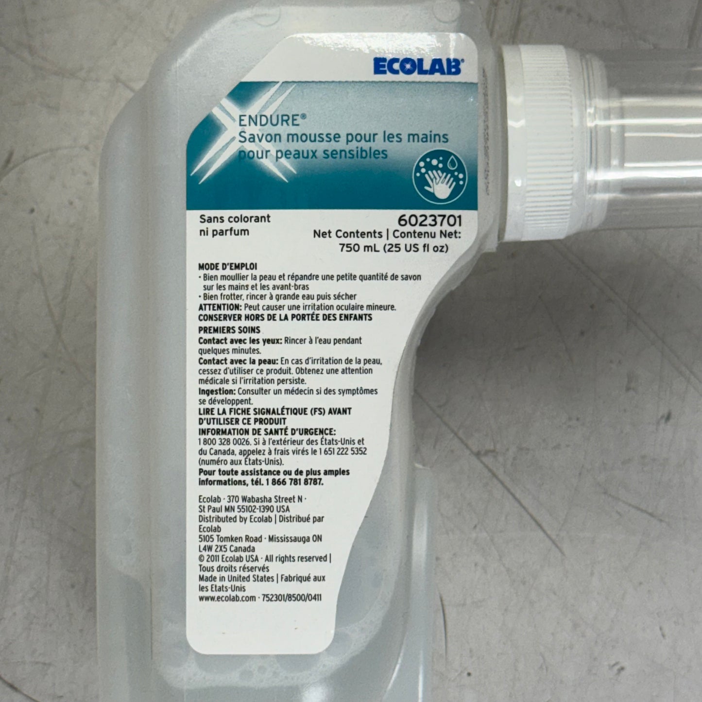 ECOLAB (6 PACK) Sensitive Skin Foam Hand Soap 25 fl oz. 6023701 BB 07/28