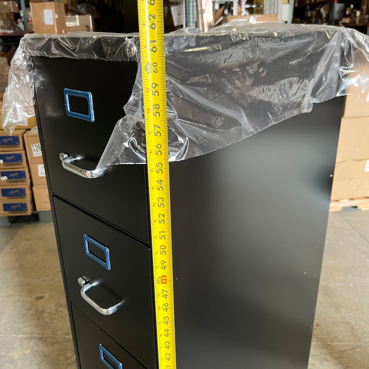 LORELL 5-Drawer Deep Vertical File Sz 15"W x 26.5"L x 61.5"H - Black 48498