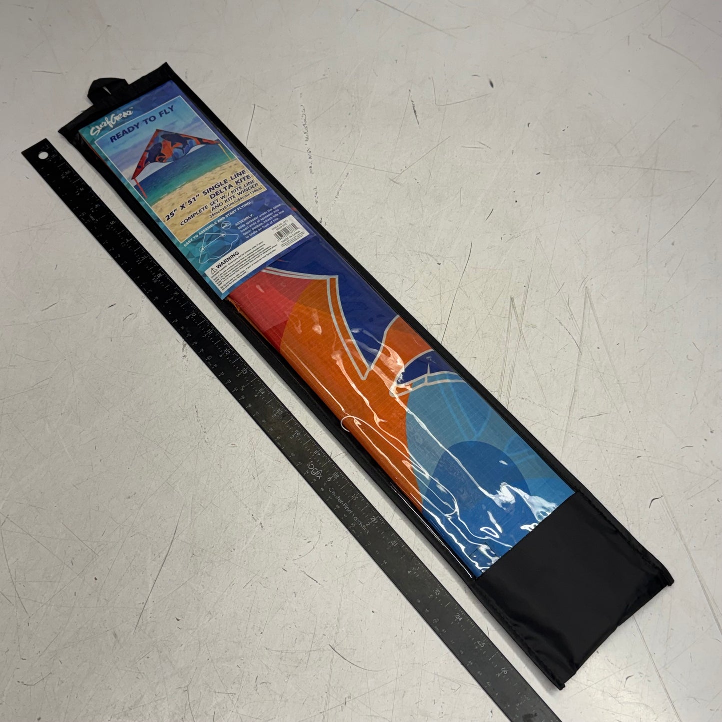 SURFGEAR Single Line Whale-Designed Delta Kite - Complete Set with Kite Line & Winder Sz 25" x 51" KIT2 DELTA KITE