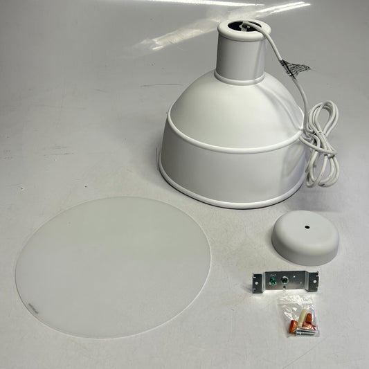 GREENCREATIVE Unfold Pendant Light Made From Pliable Silicone Dia 4.25" White