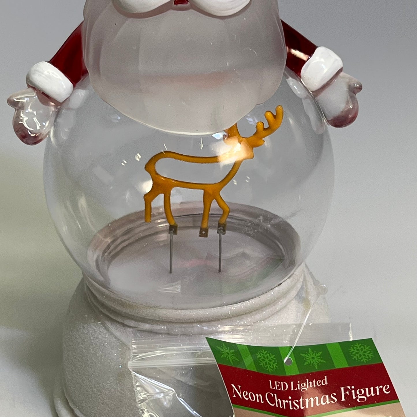 GERSON LED Lighted Neon Christmas Snowman & Santa Globes w/ 6 Hr Timer 9.5"