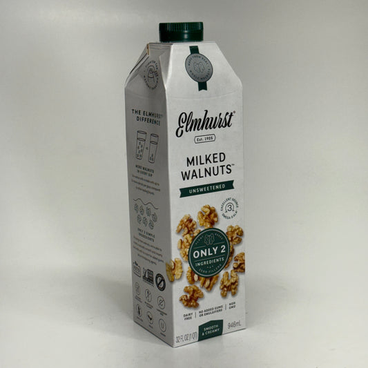 ELMHURST (6 PACK) Milked Walnuts Unsweetened 32 fl oz. BB 10/26