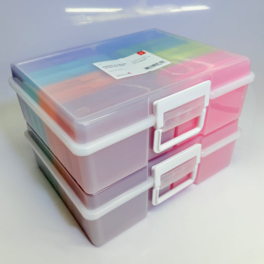 IRIS (2 PACK- 16 Cases Each Pack) Photo & Craft Storage Box 4" X 6" Assorted Color