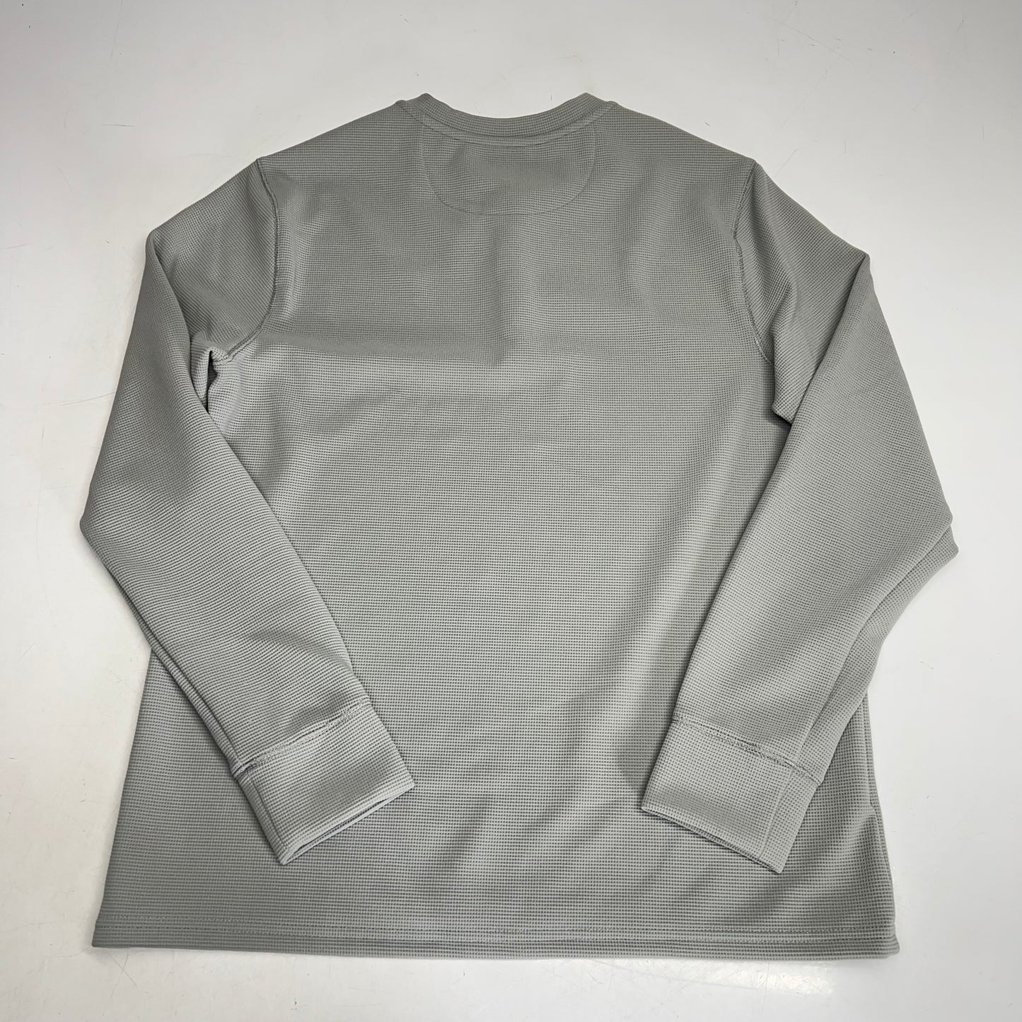 THOMAS STERLING Waffle Knit Half Button Up Long Sleeve Shirt Men's Sz S Grey