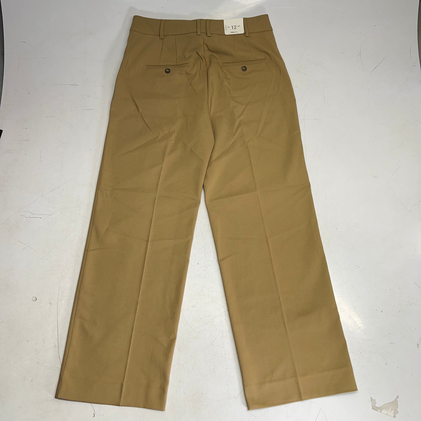 RW & CO High-rise Wide-leg Signature Fit Pant Women's Sz 12 Peanut Butter 493113