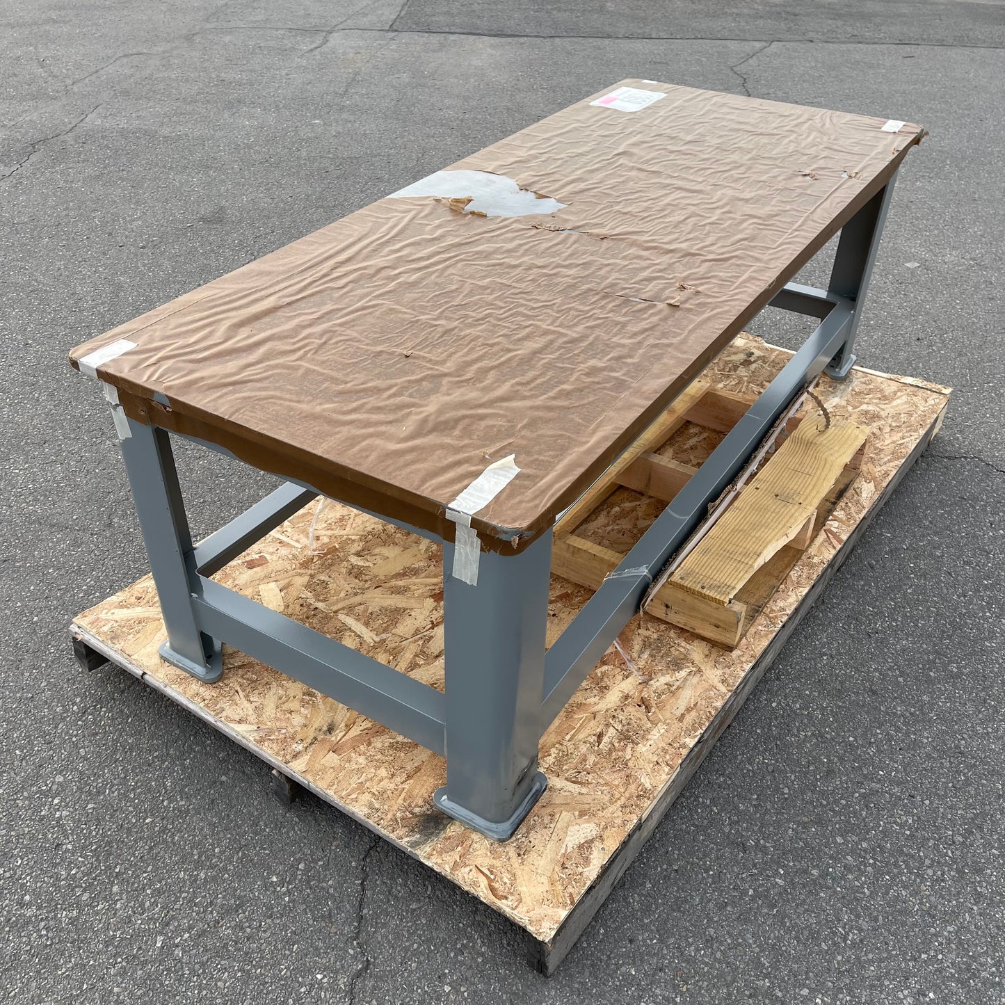 ZA@ Pallet of BRUTE MACHINE BASES Heavy-Duty Work Table 72”x30”x24” ~680 lbs Steel (AS-IS)