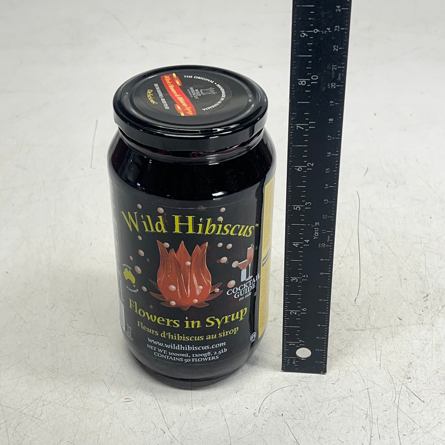 WILD HIBISCUS FLOWER (50 FLOWERS) Wild Hibiscus Flowers In Syrup 2.5lb BB 06/29