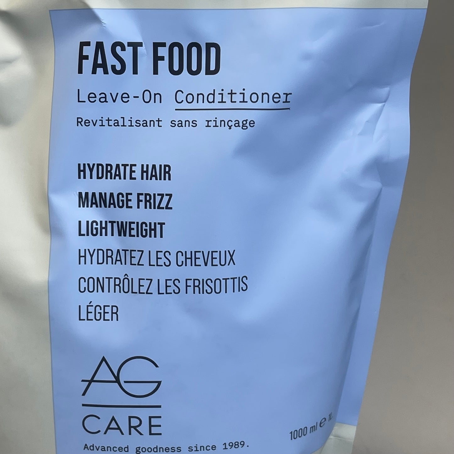 AG CARE Fast Food Leave-On Conditioner Hydrate Hair & Manage Frizz 8 fl oz 100111