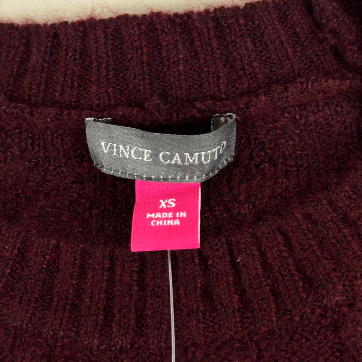 VINCE CAMUTO Cable Knit Sweater Women's Sz-XS Wine SC2895