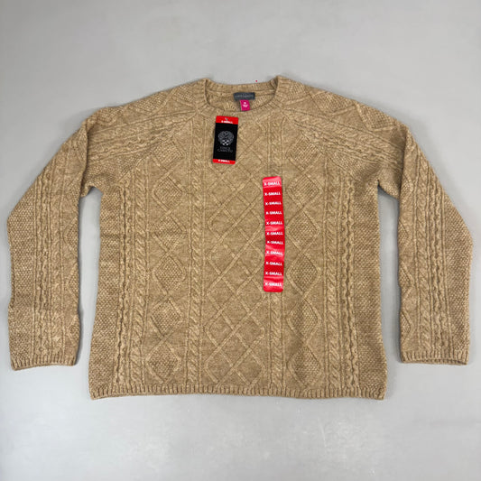 VINCE CAMUTO Cable Knit Sweater Women's Sz-XS Latte Heather SC2895