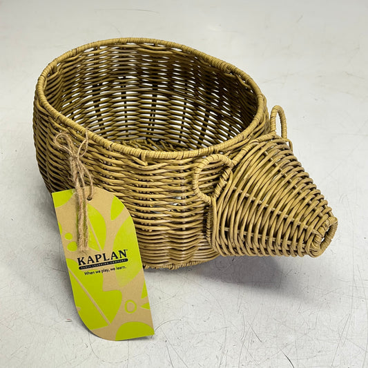 KAPLAN Early Learning Hedgehog Washable Wicker Basket 15"Lx8.5"Wx7"H Tan 37913