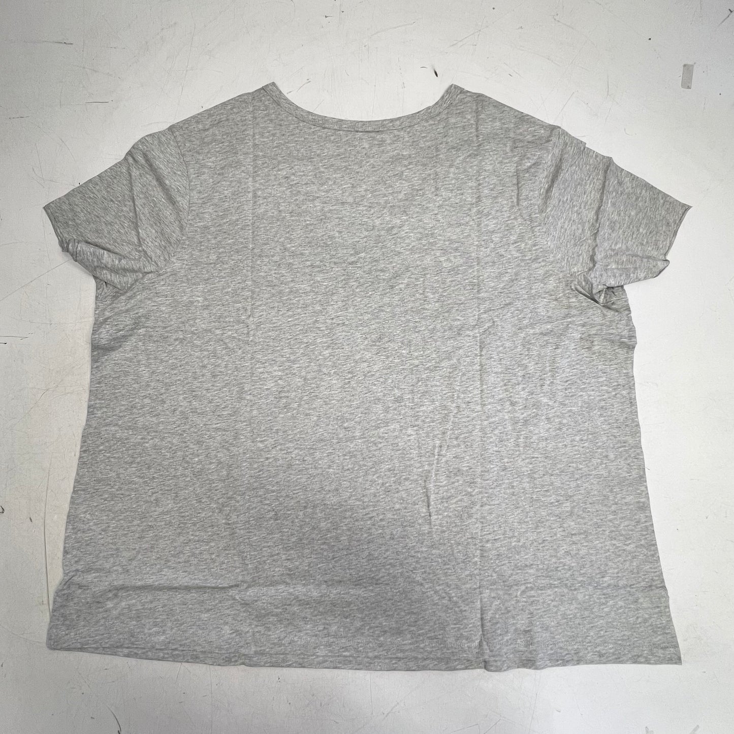HANES  Originals V Neck Tee Shirt W/ Chest Pocket Women's Sz 2X Grey 0G159P