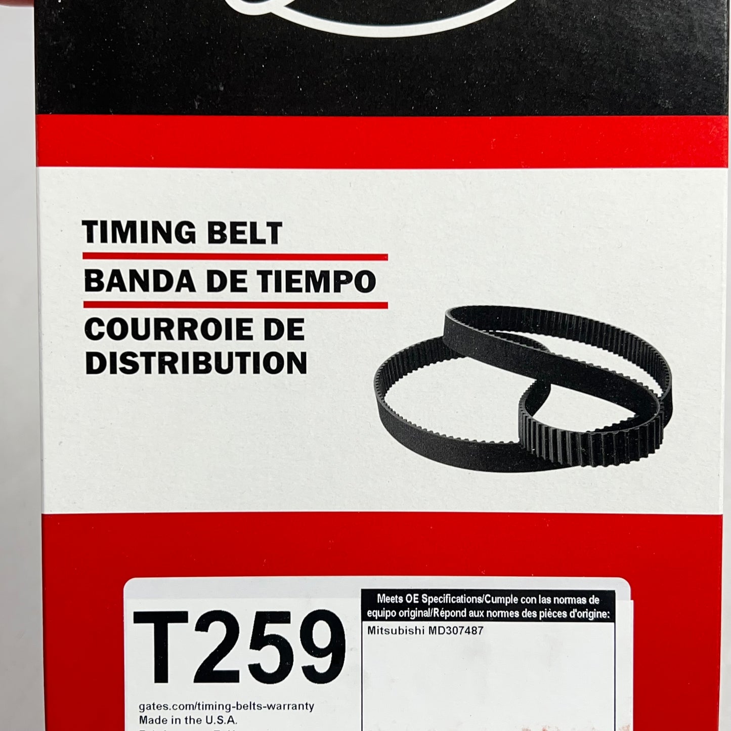 GATES Power Grip Timing Belt for Chrysler, Dodge & Mitsubishi Models T259
