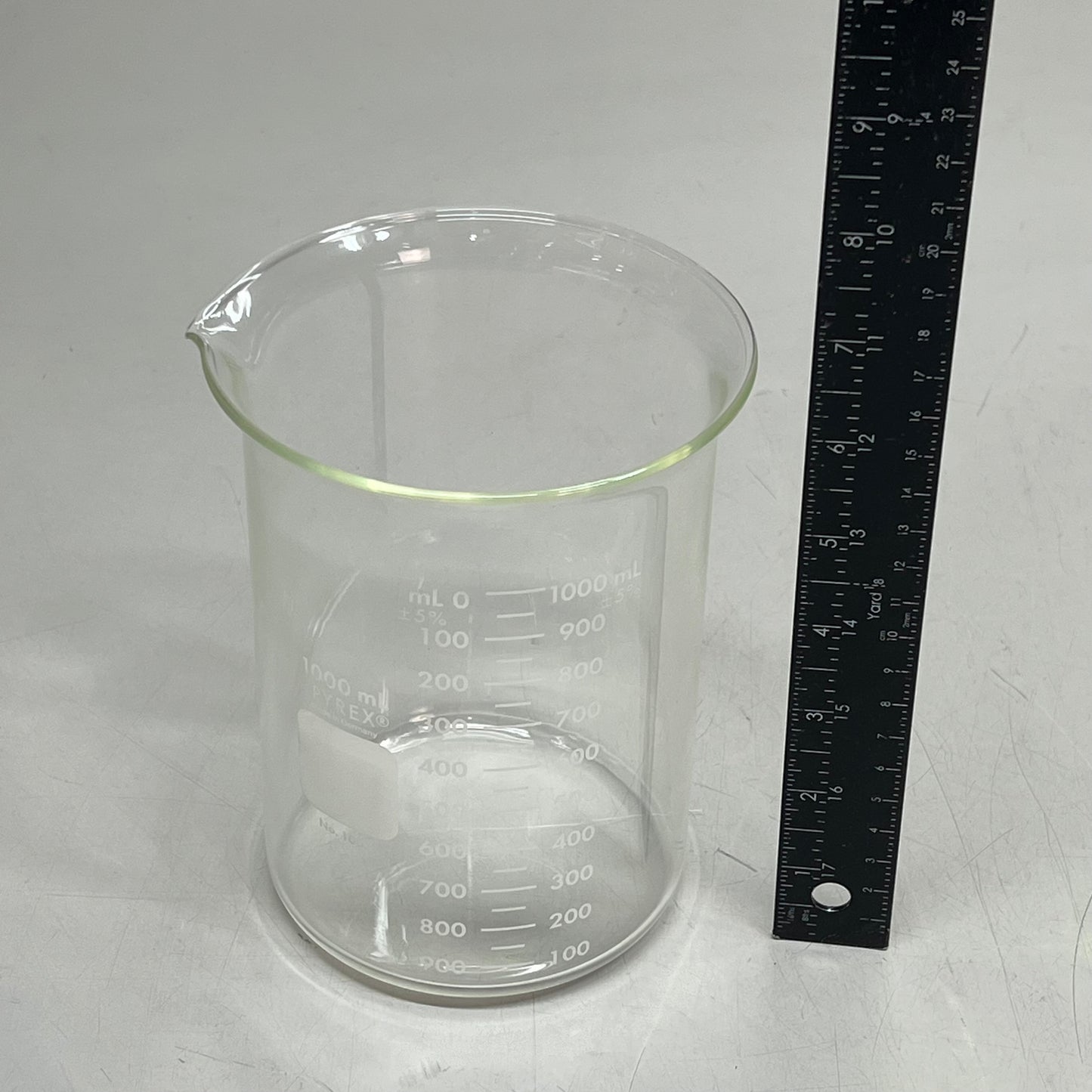ZA@ PYREX Griffin Beaker Low Form Extra Large Marking Sport 1000 mL Clear
