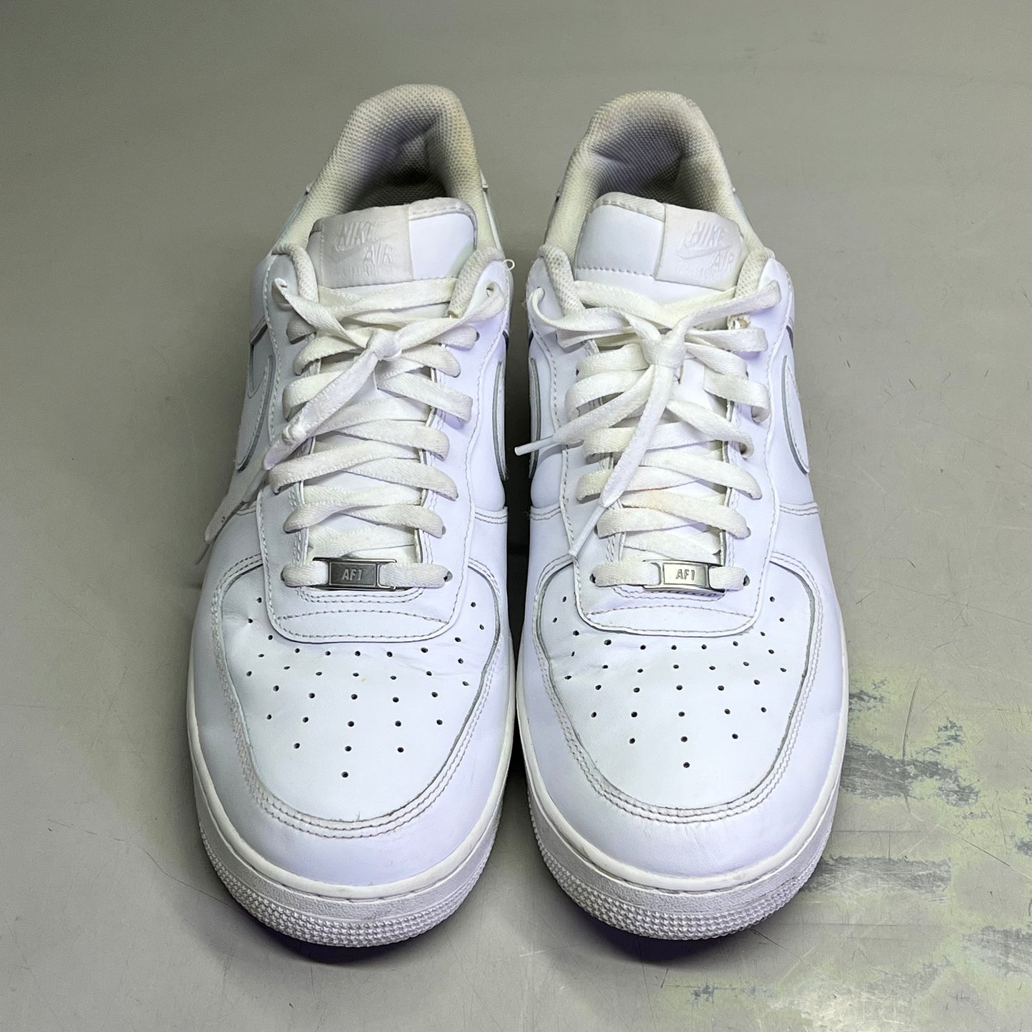 NIKE Air Force 1 '07 Leather Details Men's Sz 15 White (Pre-Owned)