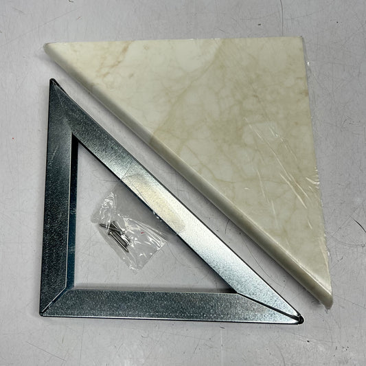 CLEARWATER SHOWER BATH Floating Corner Shelve 15" Botticino Cream STLCSB15