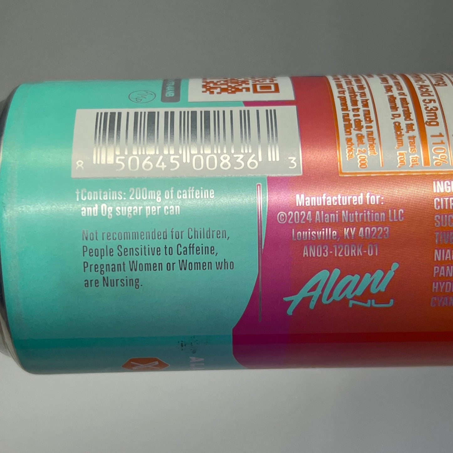 ZA@ ALANI (24 PACK) Sugar Free Orange Kiss Energy Drink 200mg Caffeine 12 fl oz BB 11/26 G