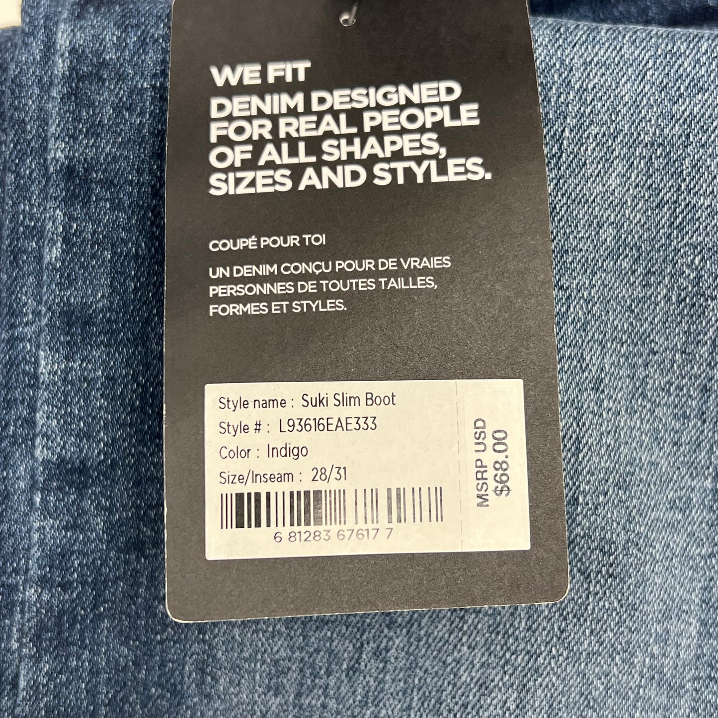 SILVER JEANS CO Suki Curvy Mid Rise Slim Boot Jean Women's Sz 28/31 Indigo