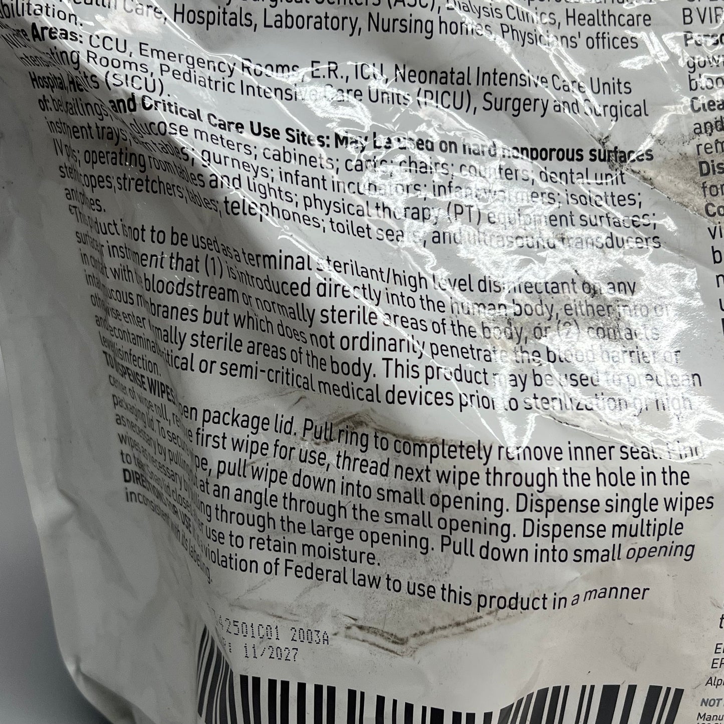 ZA@ SANI-CLOTH (250 PACK) Af3 Disinfectant Wipes Non-alcohol  XL  (As-Is)