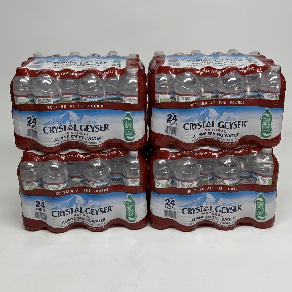 ZA@ CRYSTAL GEYSER (96 Bottles) Alpine Spring Water 16.9 fl oz. Bottles BB 04/28